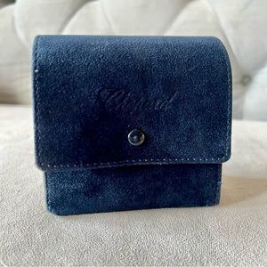 CHOPARD Blue Faux Suede Watch Case 4x4x2 inches